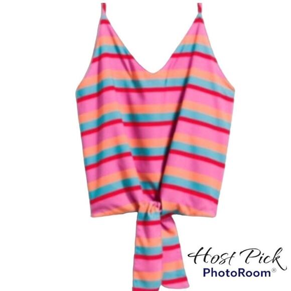 Chloe Oliver Women’s Adj Spaghetti Strap Tie Front  Lined Caroline Top Size L - Picture 1 of 6